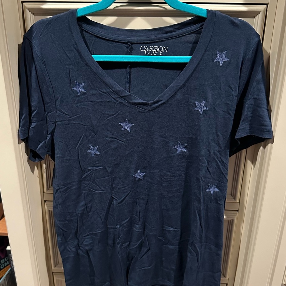 Carbon Copy Stars Navy Blue Shirt Medium